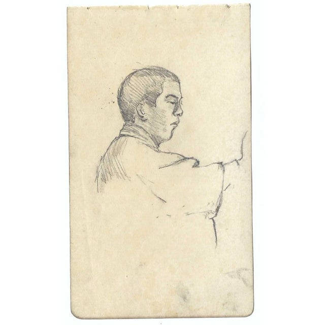 Figure drawing by a Japanese artist. Some pages from the sketchbook are signed by the artist Shirosu and dated, this one...