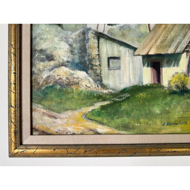 1948 Vintage Countryside Landscape Oil on Canvas Painting by Edward Hergelroth For Sale - Image 9 of 11