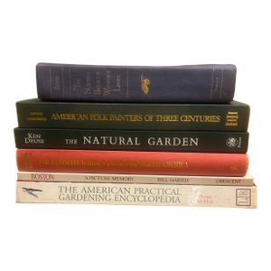 Curated Garden & Americana Decorative Book Stack – Set of 6