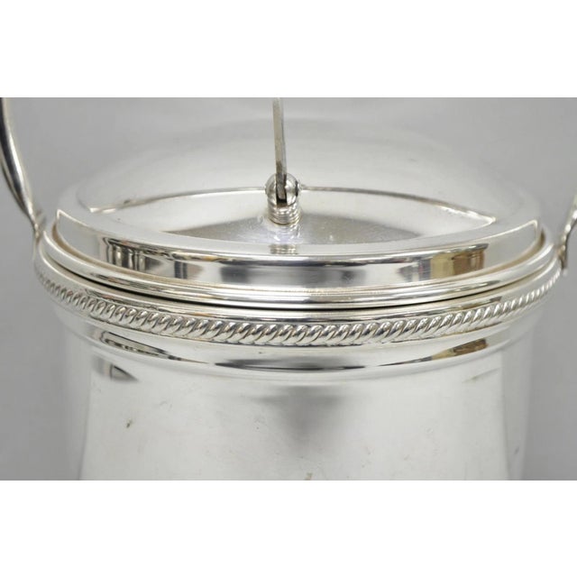 Vintage Victorian Silver Plated Reticulating Hinge Ice Bucket W/ "B" Monogram For Sale - Image 10 of 18