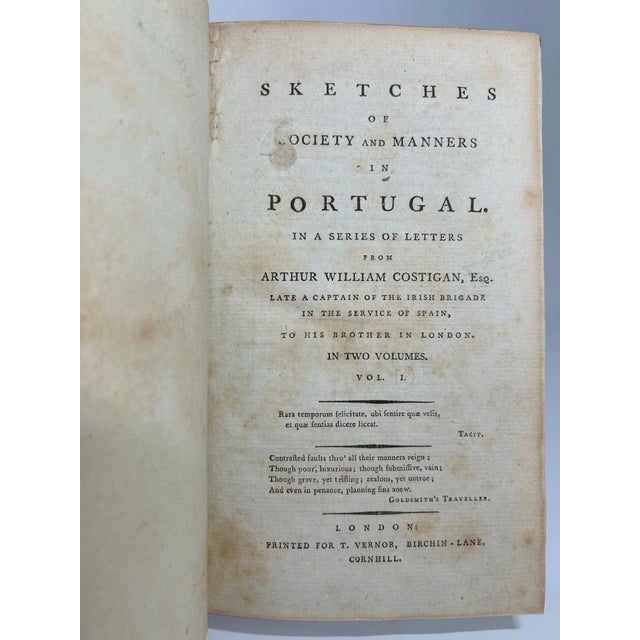 Late 18th Century Volume Set, Arthur William Costagan's Sketches of Society and Manners in Portugal - 1 Book For Sale In San Francisco - Image 6 of 9
