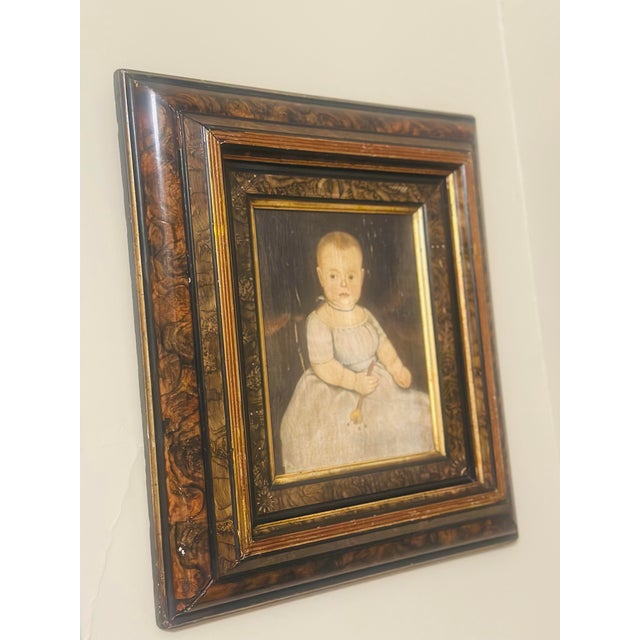 Antique Folk Art Portrait For Sale - Image 4 of 6