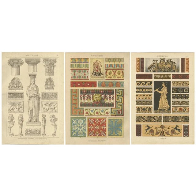 Greek Architecture and Ornament Prints, 1887, Paper, Set of 3 For Sale - Image 11 of 11