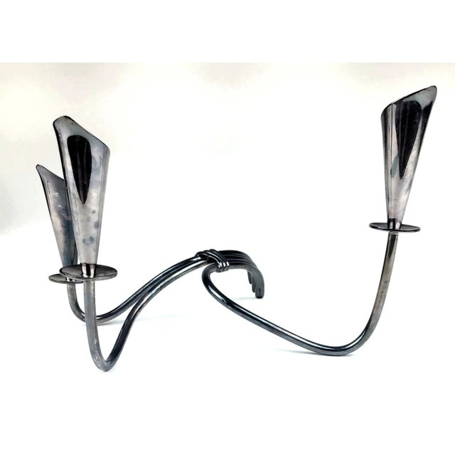 1970s 1970s Hans Jenson Silver Mid Century Modern Candle Holders For Sale - Image 5 of 13