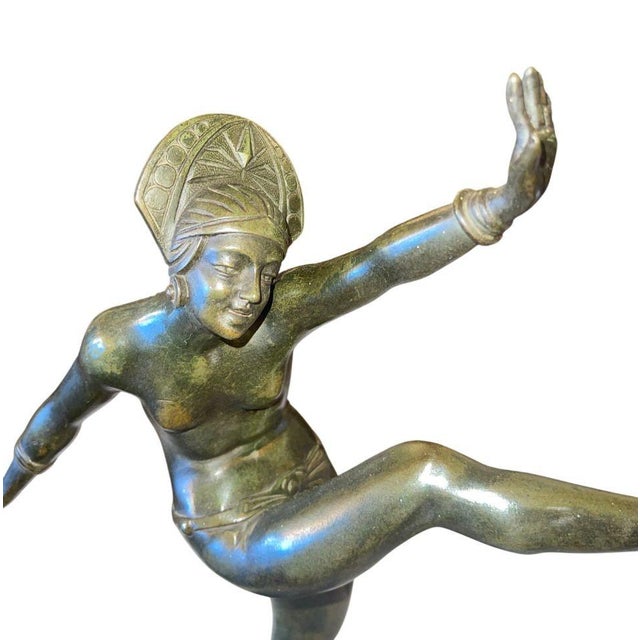 1920s Jean Pierre Morante Bronze Art Deco Dancer Sculpture. For Sale - Image 4 of 8