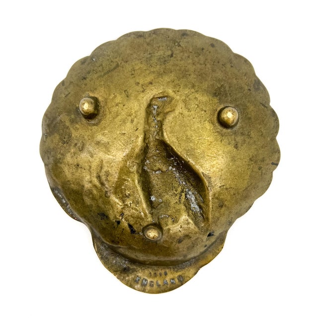Mid 20th Century Vintage English Brass Peacock Catchall/ Dish/ Vide Poche — Hollywood Regency / English Traditional For Sale - Image 5 of 10