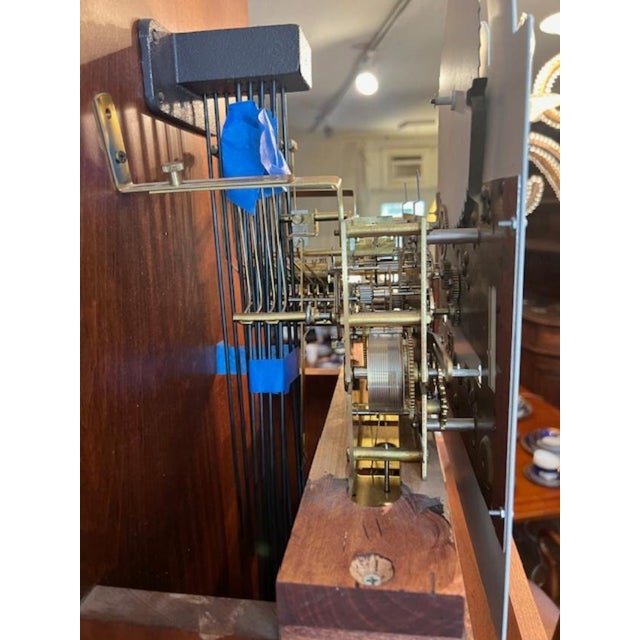 Antique Style Mahogany Grandfather Clock Pennsylvania , Ira Lescher & Son For Sale - Image 9 of 12