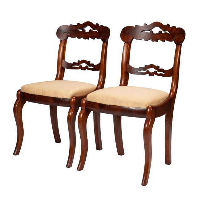 Pair of Boston Slip Seat Mahogany Side Chairs, 1830-45 For Sale - Image 4 of 12