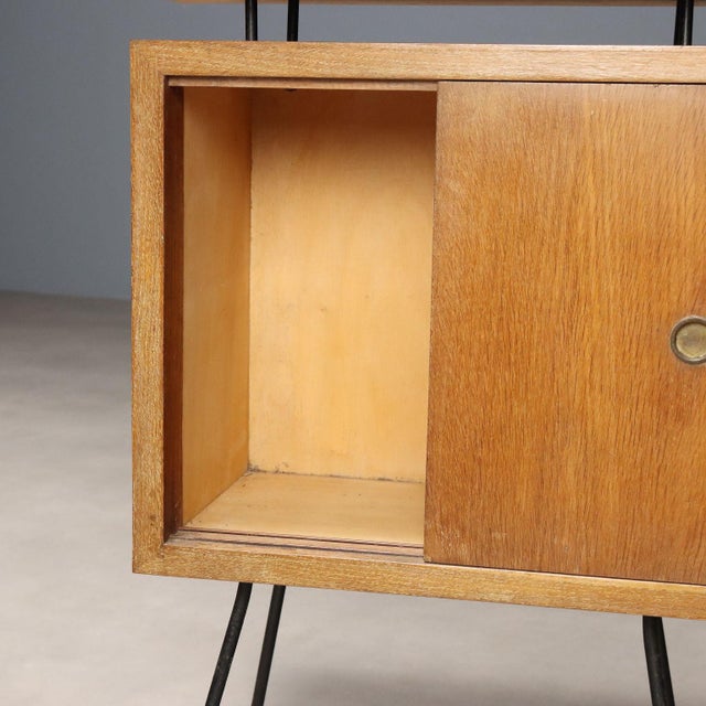 Wood Vintage Corner Cabinet in Oak attributed to Marco Zanuso, Italy, 1950s For Sale - Image 7 of 11