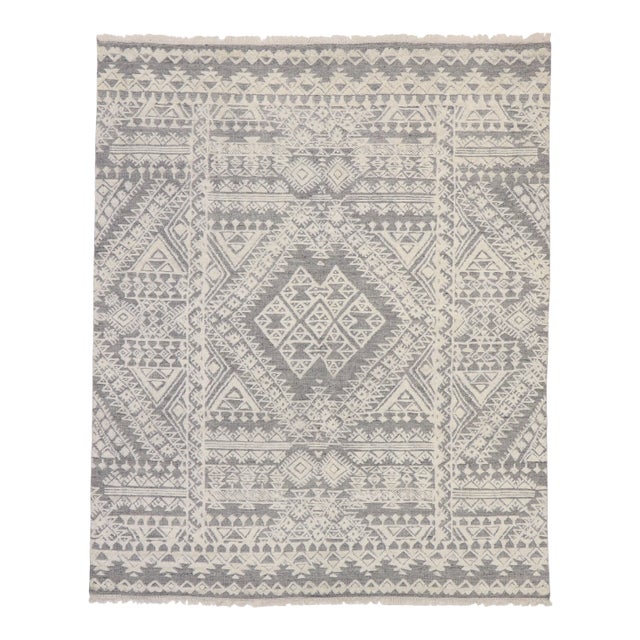 Contemporary Gray High-Low Texture Rug, 08'01 X 09'10 For Sale
