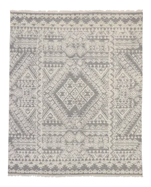 Contemporary Gray High-Low Texture Rug, 08'01 X 09'10