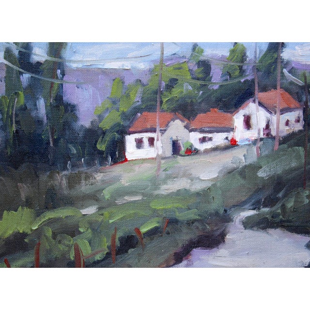 Quiet Places & Abstract Roads — Up the Road Original oil painting by L. Haas, 12 x 9 in unframed linen panel, signed. A...