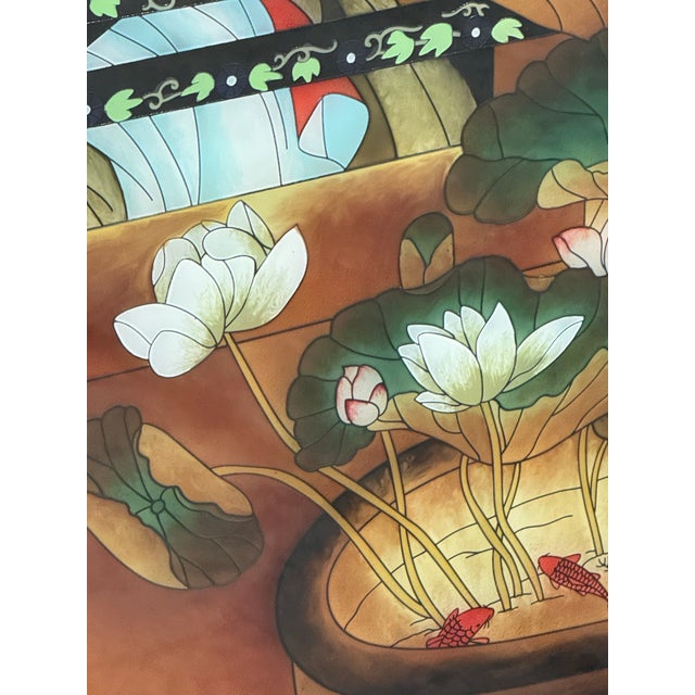 Qing Dynasty Style “Beauties of Prince Yong” Backlit Decorative Panels, Pair For Sale - Image 11 of 12