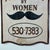 Vintage Double Sided Wooden Sign Advertising "Mens Hair by Women" With Mustache Illustration For Sale In New York - Image 6 of 9