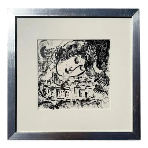 Vintage Marc Chagall Original Lithograph the Village Illustrations for Lassaigne