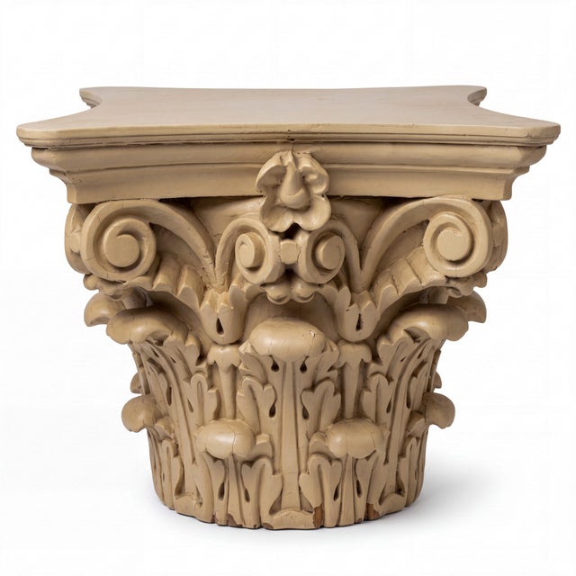 Neoclassical 19th Century Continental Carved Oak Neo-Classical Style Capitals, Pair For Sale - Image 3 of 7