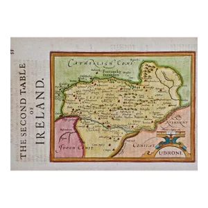 Southeastern Ireland: A 17th Century Hand Colored Map by Mercator and Hondius, 1635