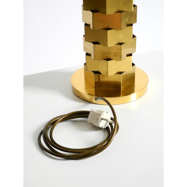 Large Brass Table Lamp with an Illuminated Base by Vereinigte Werkstätten, 1960s For Sale - Image 18 of 18