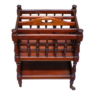 Vintage Mahogany Canterbury Magazine Rack Music Stand For Sale