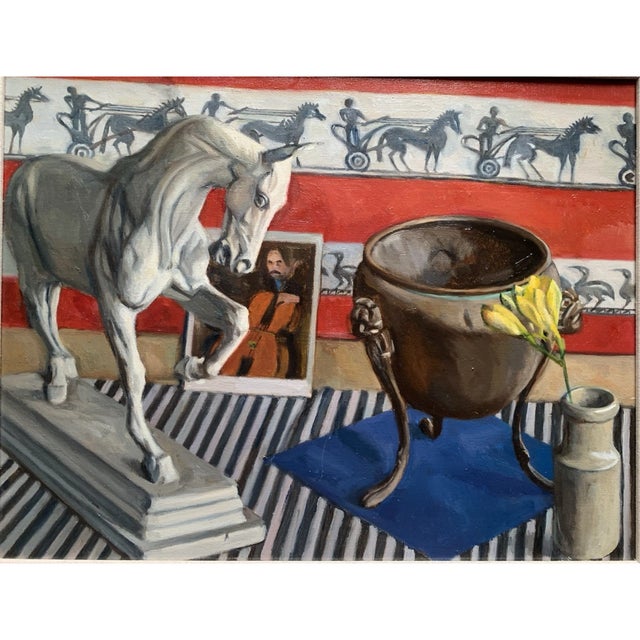 Late 20th Century Still Life, Oil on Canvas by Hew Purchas For Sale - Image 4 of 4