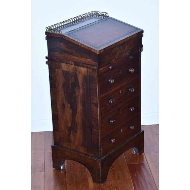 Rosewood Irish Davenport Desk Signed Williams & Gibton of Dublin, 17" wide x 34" high x 14" deep Circa 1835 This...