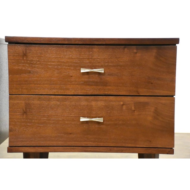 Refinished Walnut Nightstands by Harmony House - a Pair For Sale - Image 9 of 9