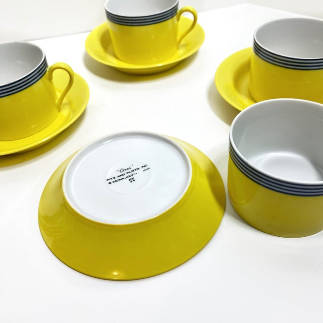 1970s Fitz and Floyd "Circa" Lunch Set- 12 Pieces For Sale - Image 12 of 12