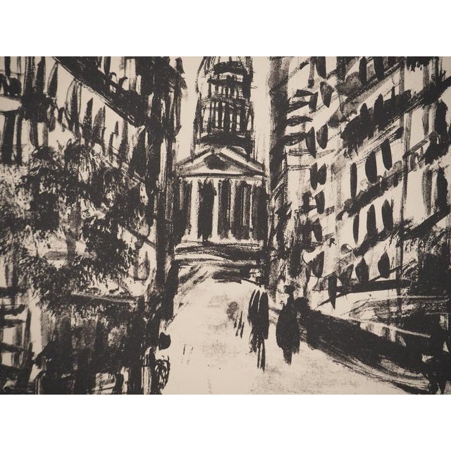 Maurice De Vlaminck, Rue Soufflot, Original Signed Lithograph For Sale - Image 4 of 7