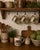 Adorable set of 4 vintage Louisville Stoneware mugs made in Kentucky, featuring charming pig and piglet artwork in the...