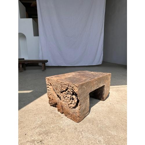 Stool in Organic Monoxyl Raw Asian Teak For Sale - Image 18 of 18
