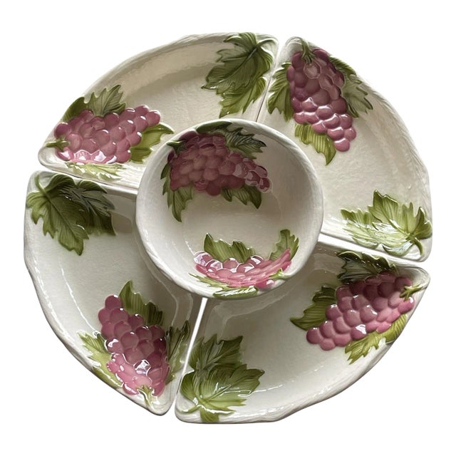 Mid Century Maddux of California Pottery Large Serving Tray Lazy Susan For Sale