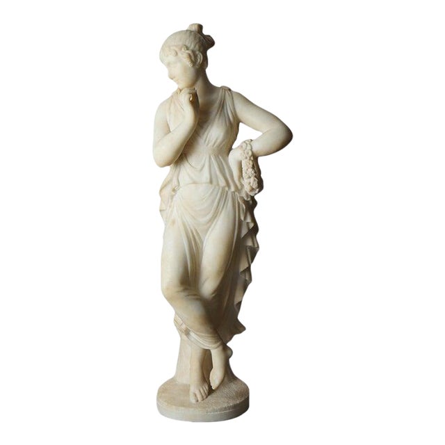 Classical Alabaster Sculpture of a Woman by P. Bazzanti, Florence 19thC For Sale