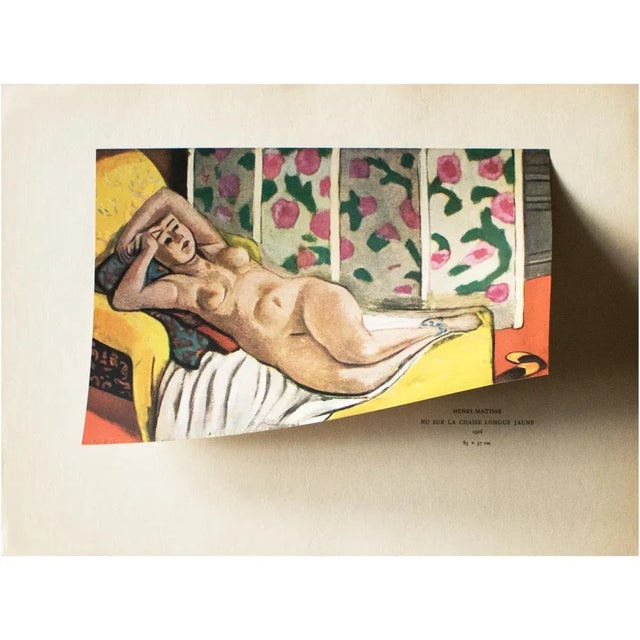 Henri Matisse 1940s After Henri Matisse, "Nude on the Yellow Chaise Longue" First Edition Period Lithograph For Sale - Image 4 of 8