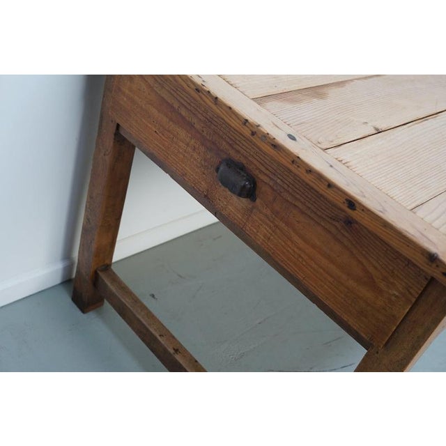 Antique Late 19th Century French Rustic Farmhouse Cherry Wood Dining Table For Sale - Image 12 of 18