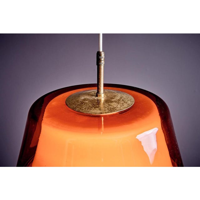 Gold Glass Pendant Lamp from Stilnovo, 1950s For Sale - Image 8 of 11