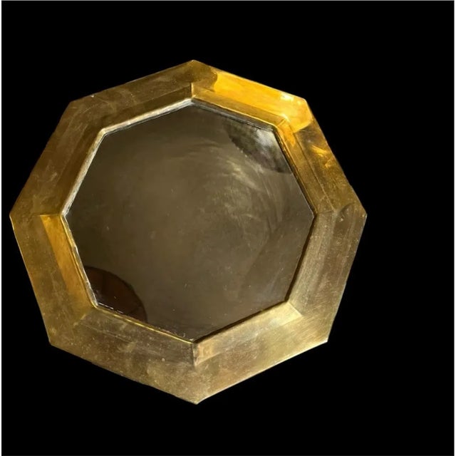 MCM Brass Wrapped Octagon Mirror For Sale - Image 4 of 8