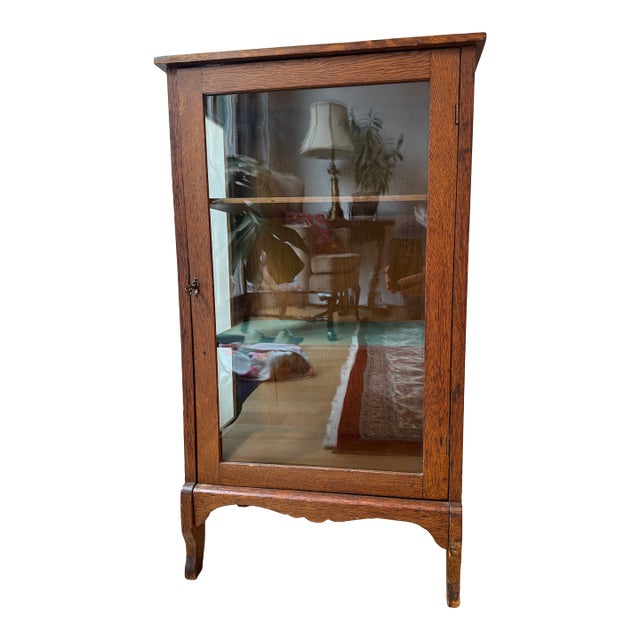 Vintage Child’s Curio / Trinket Cabinet With Glass Door For Sale