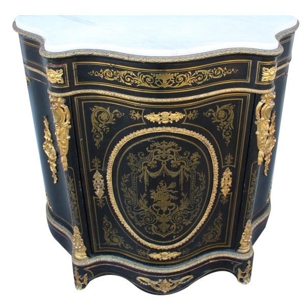 Napoleon III Black and Gilt Boulle Cabinet, 1860s For Sale