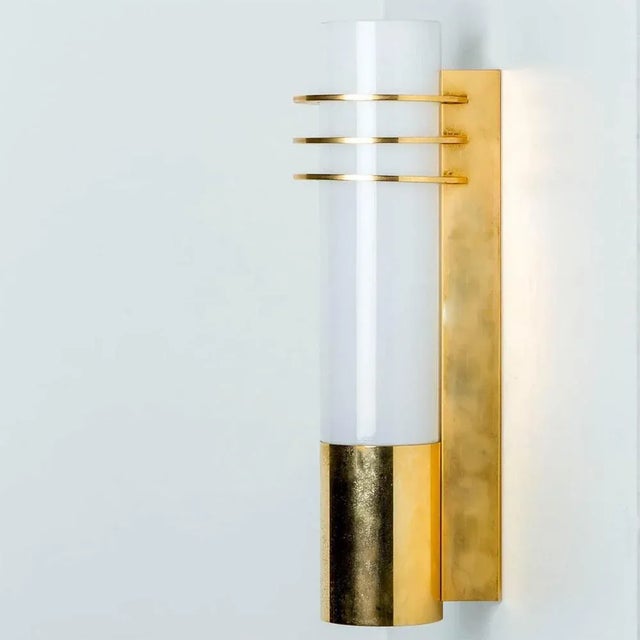 Opaline Glass Wall Lights from Glashütte Limburg, 1960, Set of 2 For Sale - Image 3 of 12