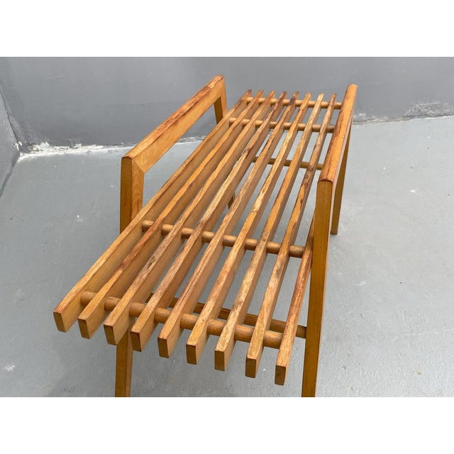 We offer a stylish beech flower stand by ULUV, crafted in Czechoslovakia during the 1970s. This unique piece is made of...