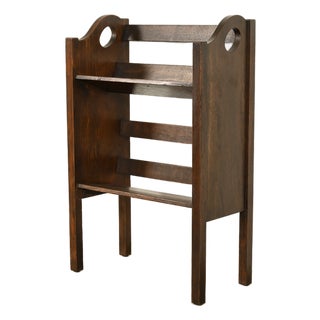 Limbert Style Antique Mission Oak Arts & Crafts Book Trough or Magazine Stand, Circa 1920 For Sale