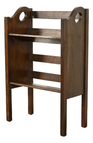 Limbert Style Antique Mission Oak Arts & Crafts Book Trough or Magazine Stand, Circa 1920