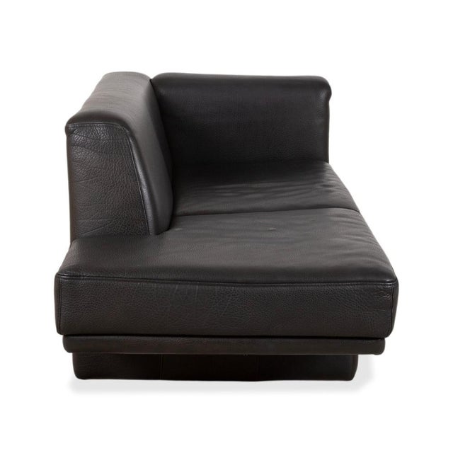 Animal Skin Visavis Leather Chaise Lounge Couch in Black from Brühl For Sale - Image 7 of 10