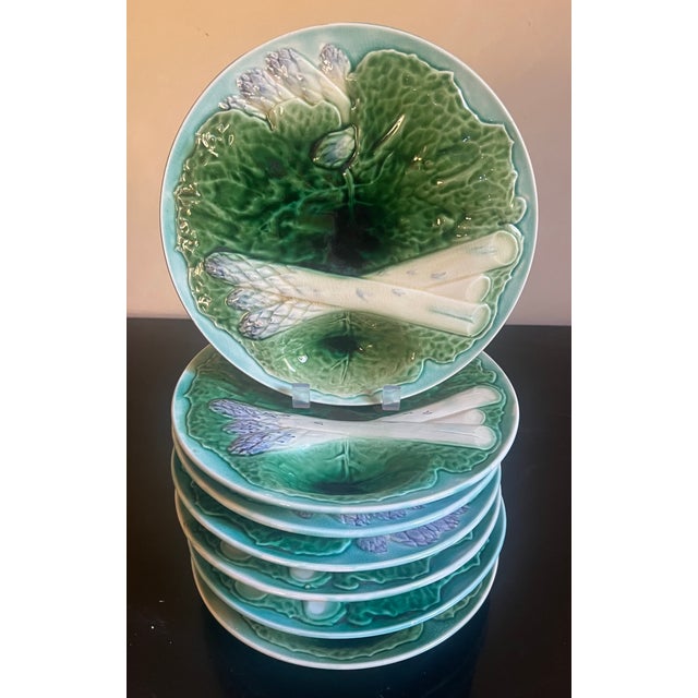 Majolica Asparagus & Cabbage Plate by Criel Et Montereau, C. 1880's For Sale - Image 4 of 9