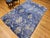 Vintage Moroccan Rug, Hand-Knotted Wool, All-Over Geometric Pattern, Blue & Ivory, 6’ X 9’ For Sale - Image 12 of 12