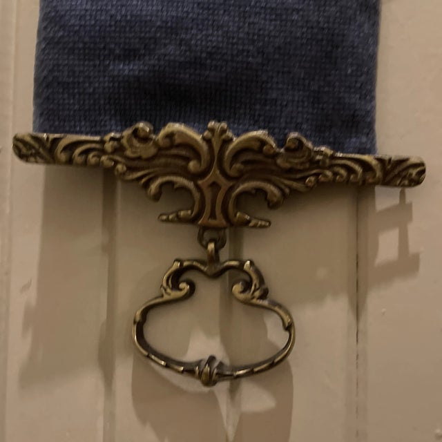Metal Early Needlepoint Bell Pull With Birds For Sale - Image 7 of 8
