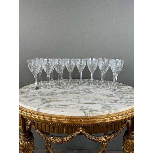Glass 20th Century Crystal Chantilly Glassware Service from Saint Louis, Set of 26 For Sale - Image 7 of 9