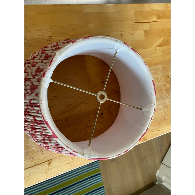 Contemporary Red Ikat Lamp Shade For Sale - Image 4 of 5