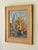 Orange French Mid-Century Floral Still Life in Orange and Blues Oil on Board, Initialed, Dated 1957 For Sale - Image 8 of 13