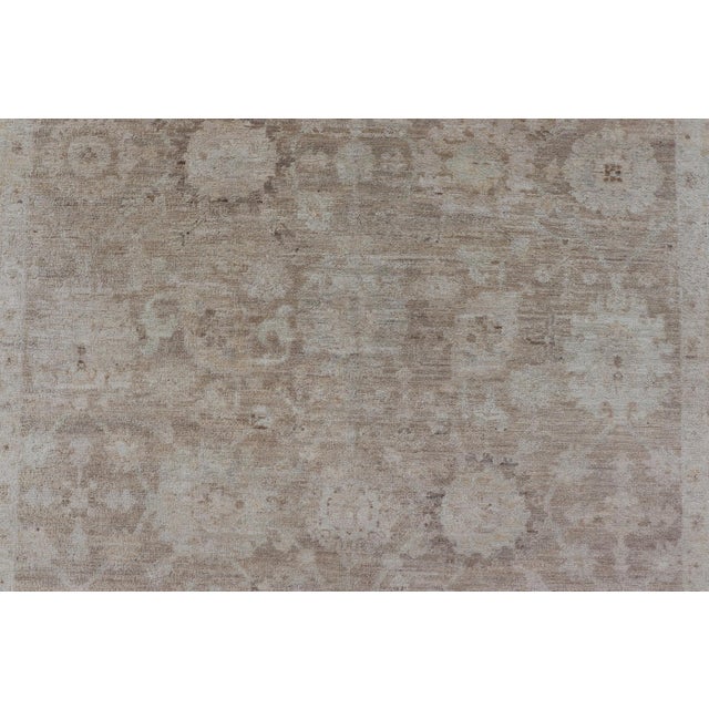 Modern Tabriz Rug by Keivan Woven Arts in Warm Taupe and Soft Cream 5'3 X 7'10 For Sale - Image 11 of 13